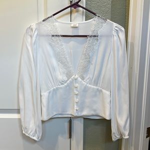 Wilfred Lace Cropped Button Down